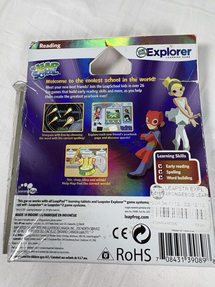 LeapFrog Explorer LeapSchool Reading Game LeapPad Leapster Explorer 4-7