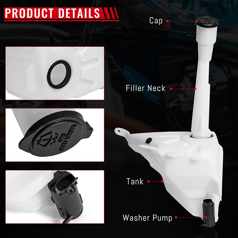 8531504050 For Tacoma 1995-2004 Windshield Washer Reservoir Tank W/ Motor+Pump