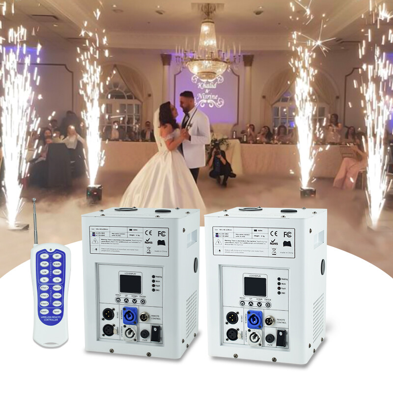 2pcs Cold Spark Machine 750W Stage Effect DMX Firework DJ Wedding 6.6-13ft Spark