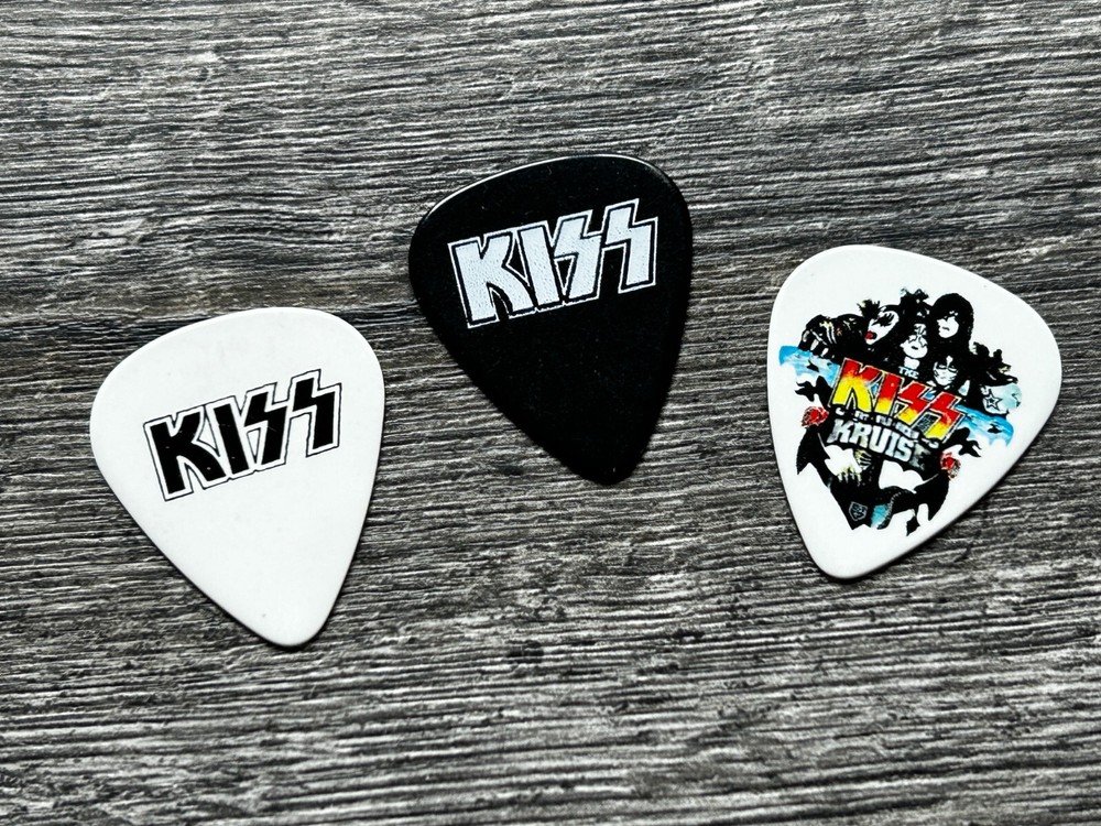 KISS Guitar Pick Tommy Thayer 3pc Lot Kiss Kruise + Rock The Nation Concert Tour