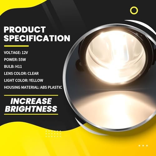 Front Pair Bumper Fog Light Assembly Compatible with 2016 2017 2018 Outlander