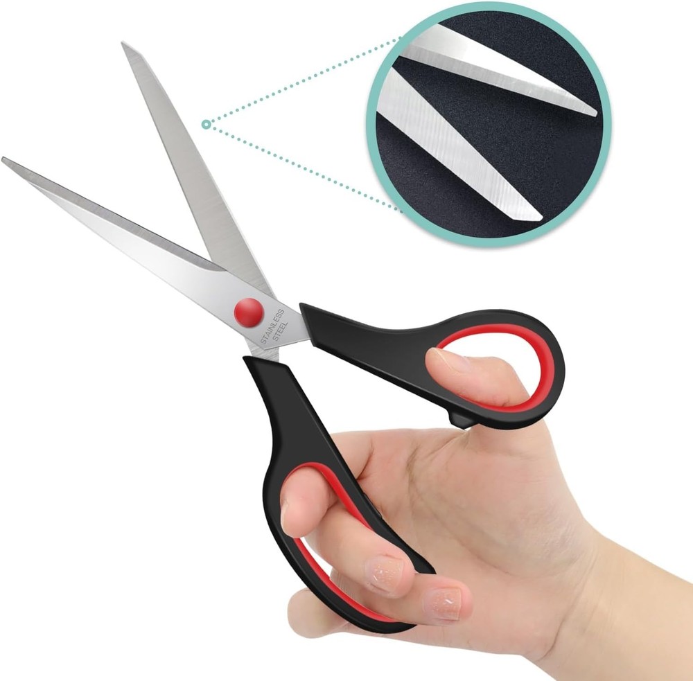 6 Packs Sewing Craft Scissors Bulk,8" Multipurpose Heavy Duty Sharp Scissors,...