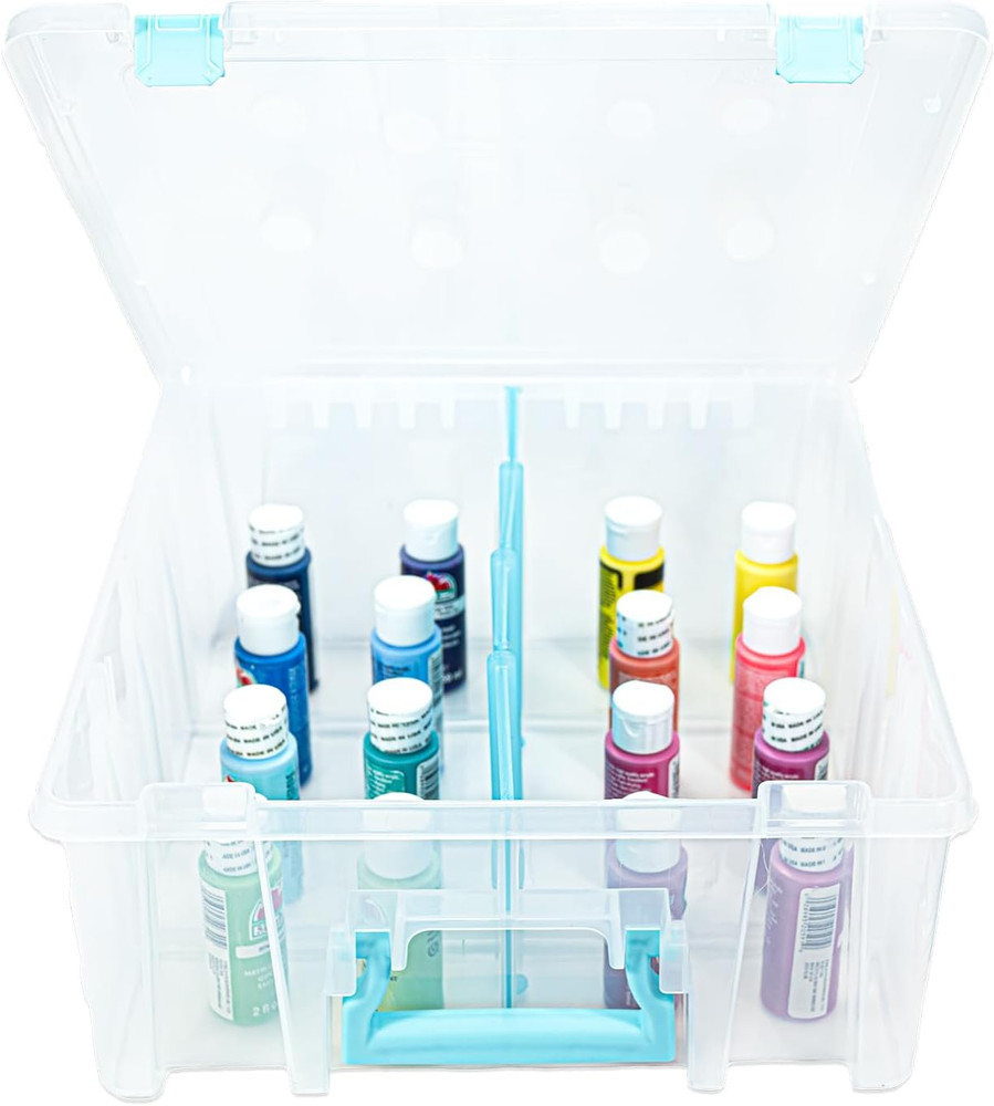 Super Satchel Double Deep Compartment Box - Art Storage with 8 Removable Compart