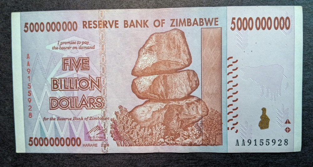 Zimbabwe 5 Billion Dollars 2008
