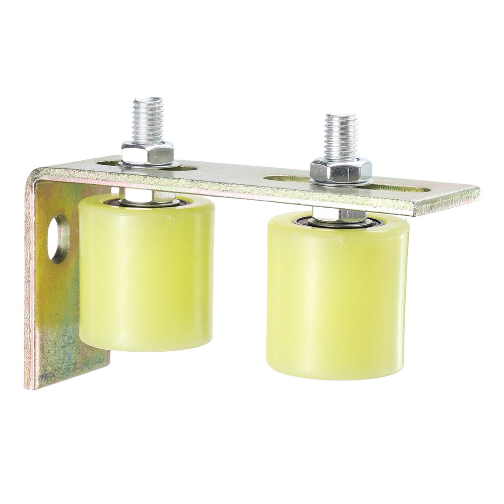 2Pcs Slide Gate Guide Roller 2" Nylon Gate Support Rollers with Bracket, Yellow