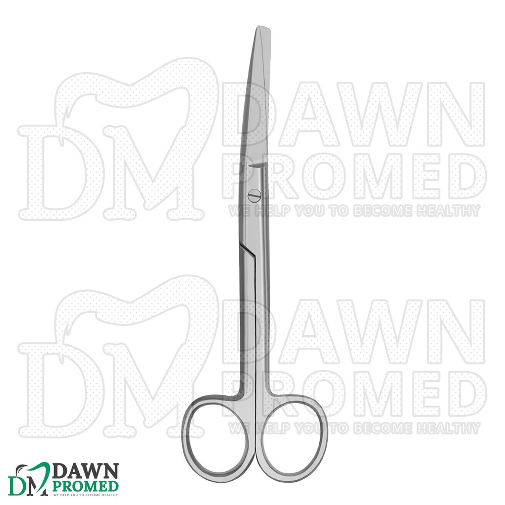 3 Pcs Operating Scissors 6.5" Curved Sharp Blunt Round Pattern Surgical Set