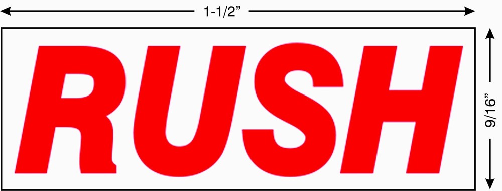 Rush Rubber Stamp with Red Ink