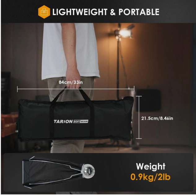 TARION Foldable Bowens Softbox with Grid: Quick One-Step Open/Lock, 23.6x35.4...