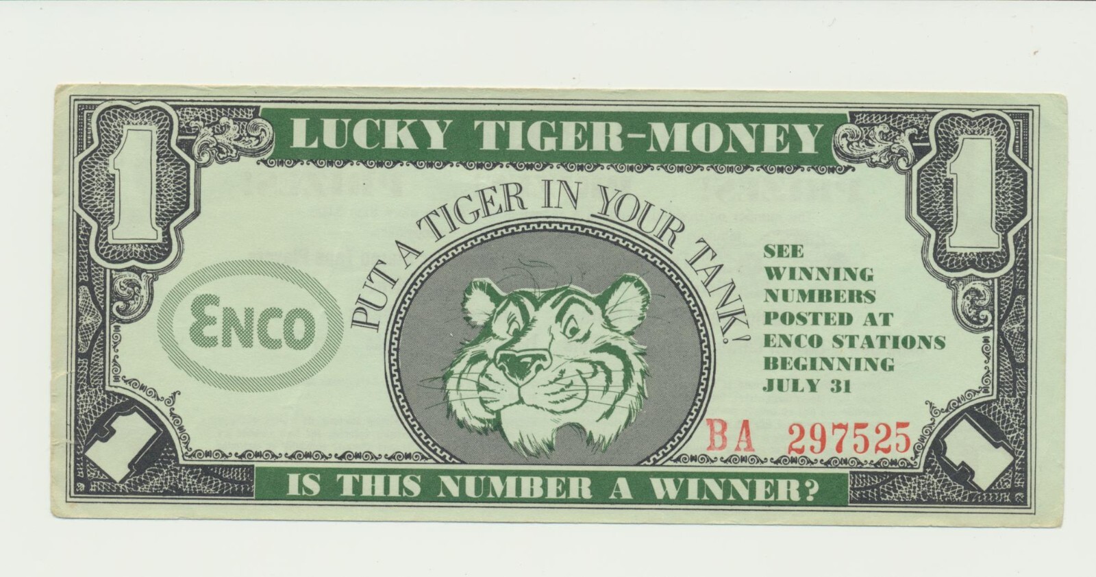 Vintage 1966 ENCO Lucky Tiger Money