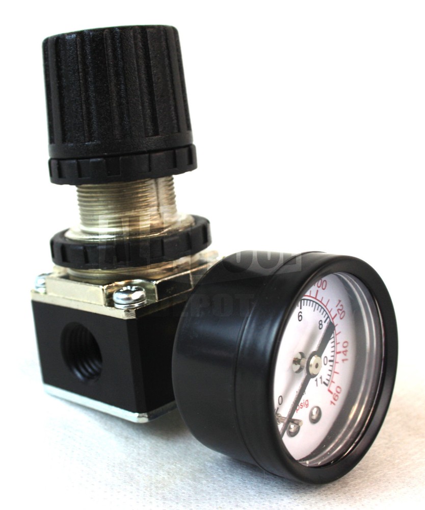 1/4" MINI REGULATOR With GAUGE FOR COMPRESSOR COMPRESSED AIR PRESSURE