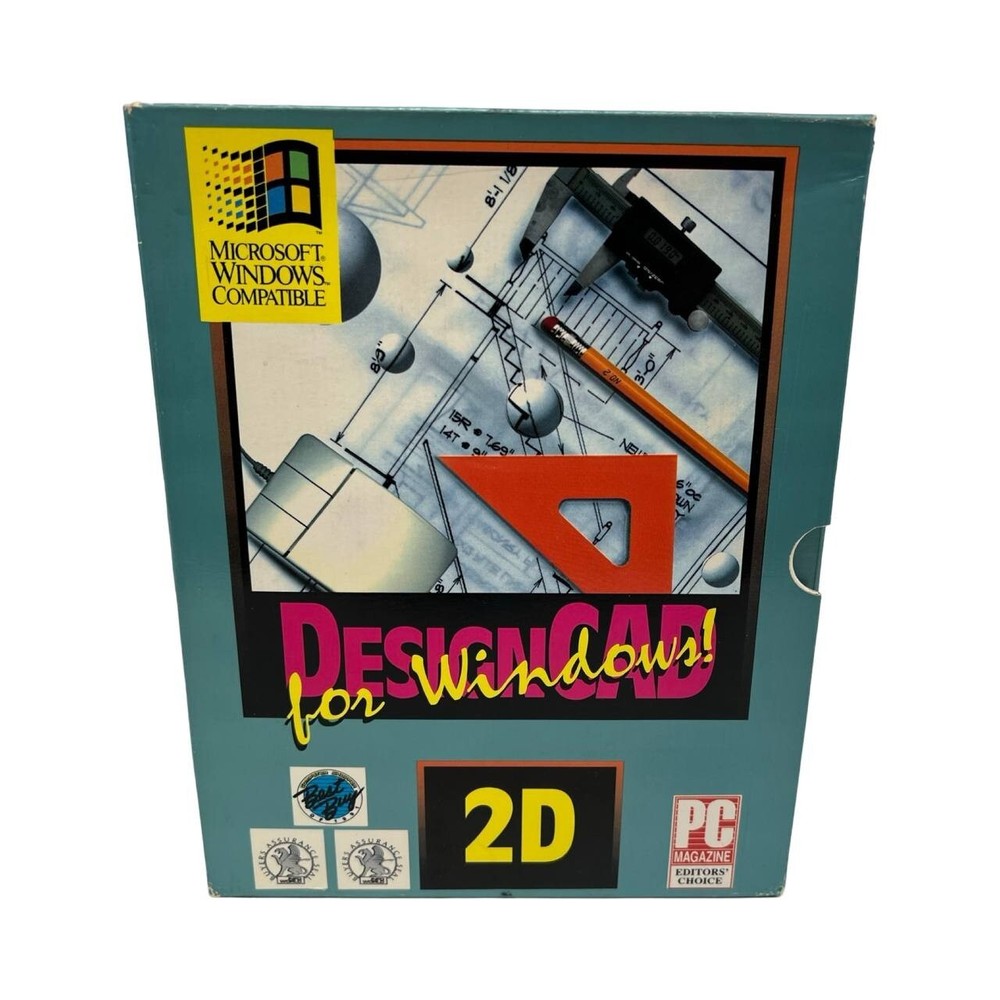 Vintage MS-Dos Floppy Disc DesignCAD 2D Software Windows Full Working Demo