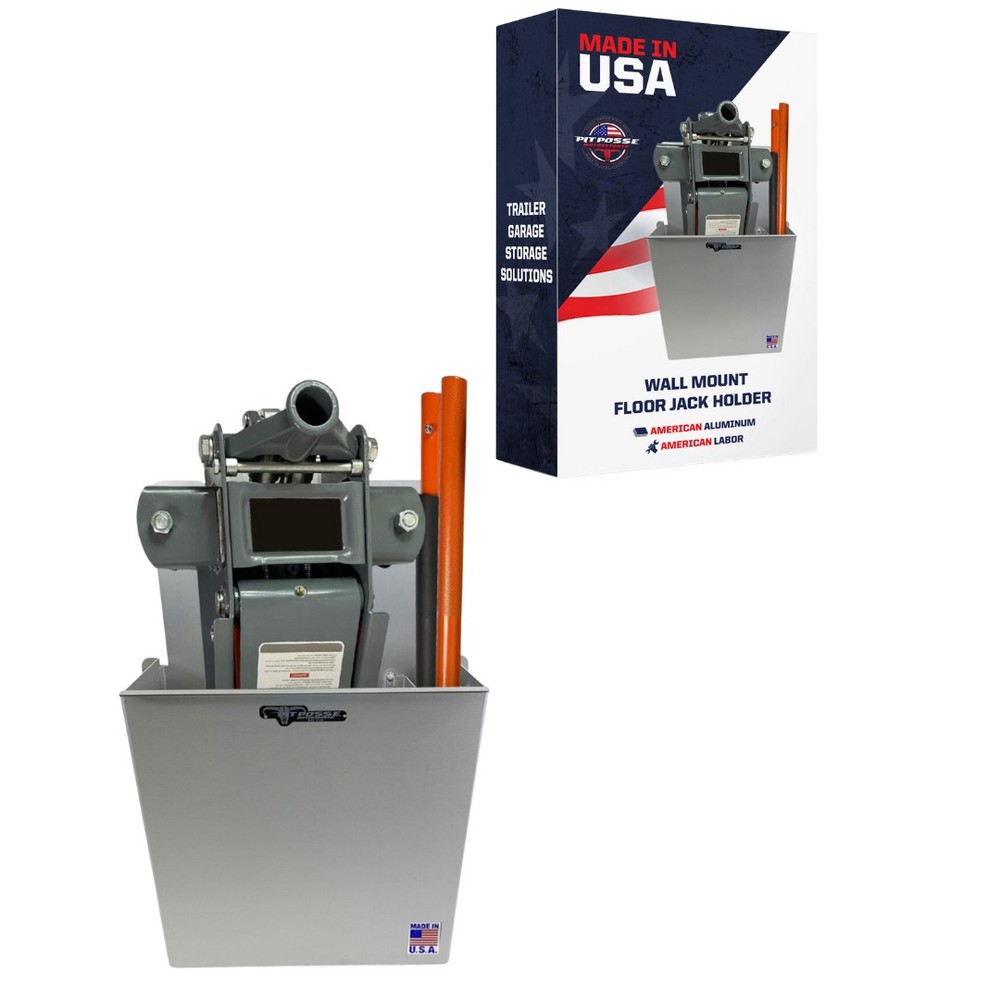 Pit Posse Wall-Mount Floor Jack Holder Pouch Stabilizer Aluminum For Trailer