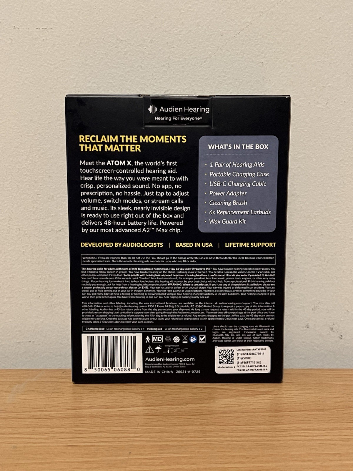 Audien Hearing ATOM X -Rechargeable OTC Hearing Aids -NEWEST MODEL-BRAND NEW!!