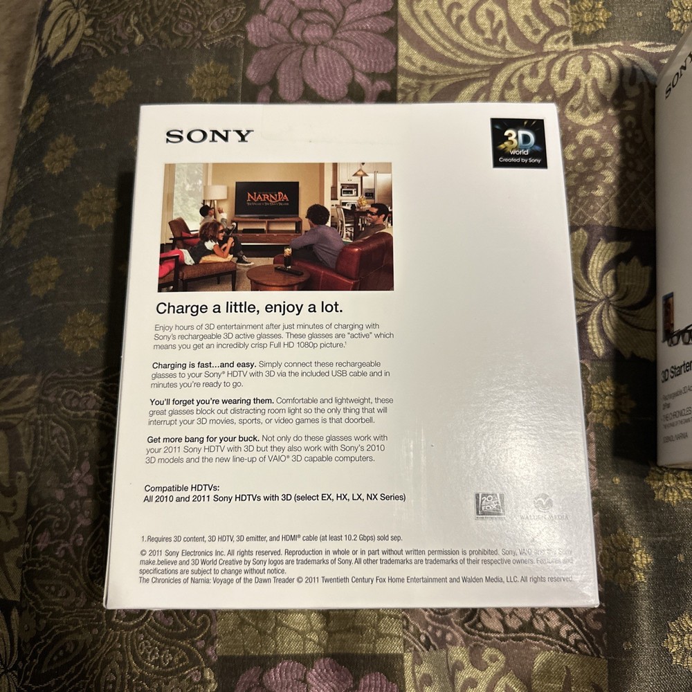 Sony 3D Starter Pack Rechargeable 3D Active Glasses 2 Pair