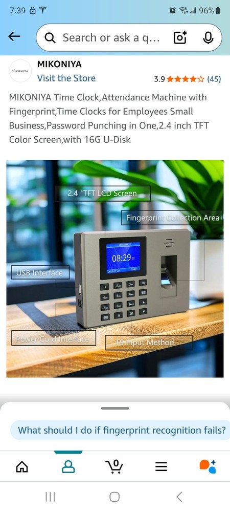 MIKONIYA Time Clock,Attendance Machine withFingerprint,Time Clocks