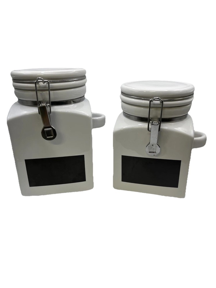 2-Buchase Stoneware Canisters Without Scoops