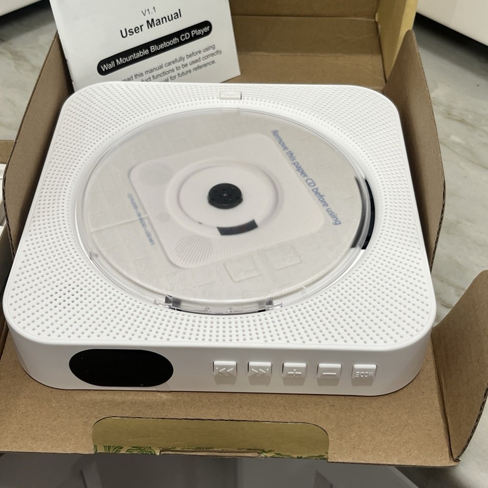 KC-808 CD Player Wall Mountable Bluetooth CD Player Speaker with Remote NEW