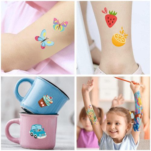 Leesgel 66 Sheets Full & Half Arm Temporary Tattoos Sleeves for Kids,...