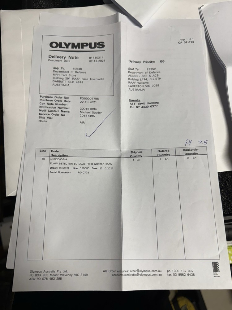 Olympus Nortec 500D Dual Frequency Eddy Current Flaw Detector