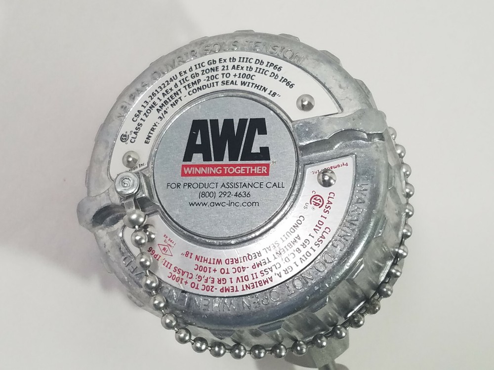 New Pyromation Inc. AWC Temp Sensor Explosion Proof Conduit Model 93C