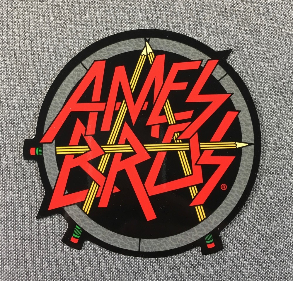 AMES BROS Sticker 4in circle red black Pearl Jam si