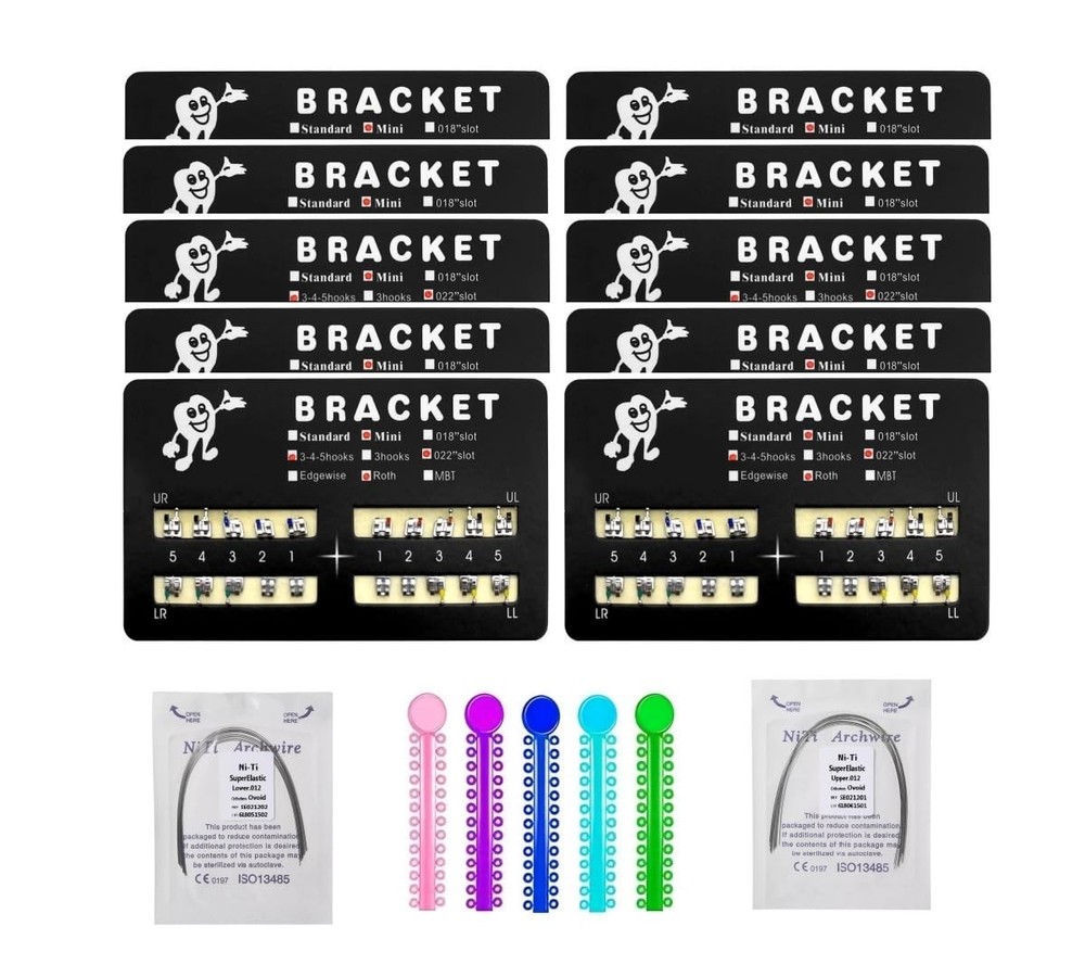 Orthodontic Teeth Brackets Mini Roth Bondable Braces Kit with Hooks and Multiple