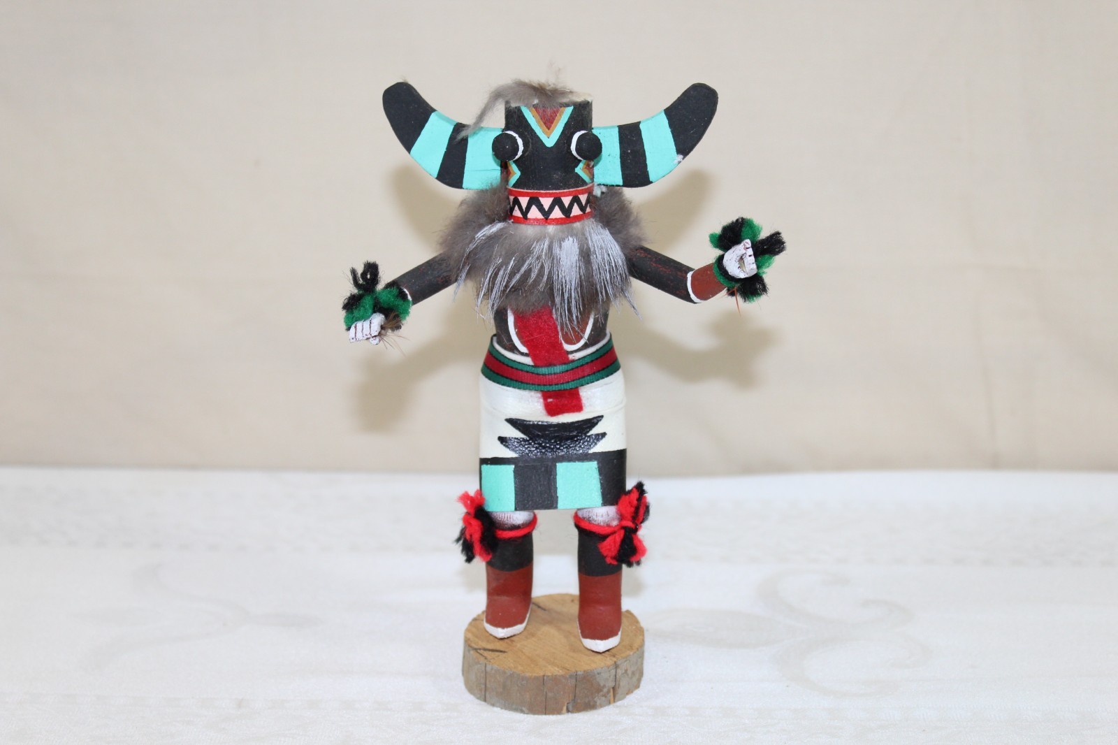 Vintage Hopi Pueblo 7.25" Kachina Doll "Broad Face" Signed C. King