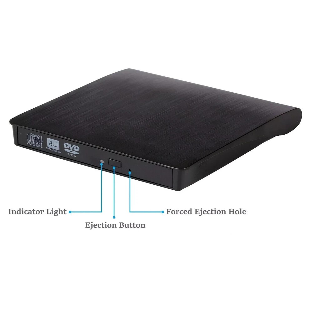 External CD DVD Drive USB 3.0 Player Reader Desktop Windows XP Vista 7 8 10