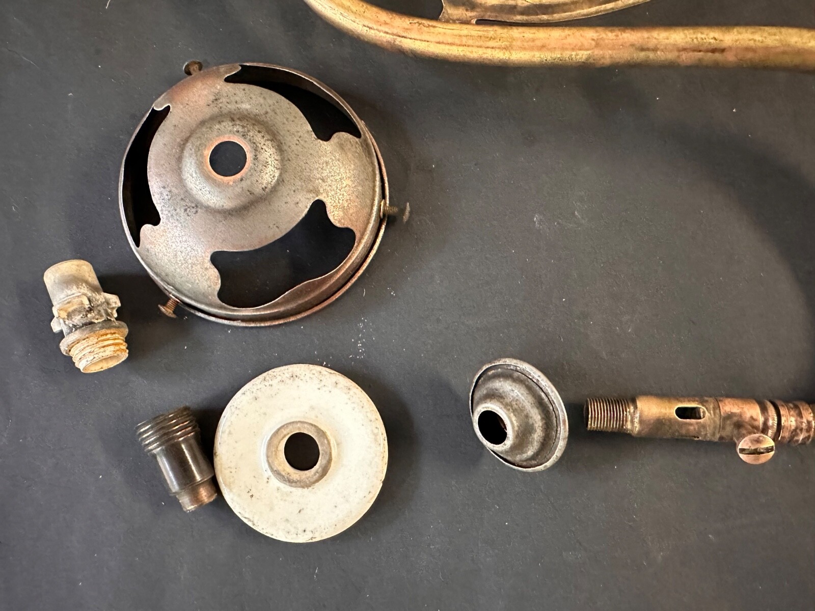 Antique Vintage Art Nouveau Light Fitting Original shade holder- Not Converted