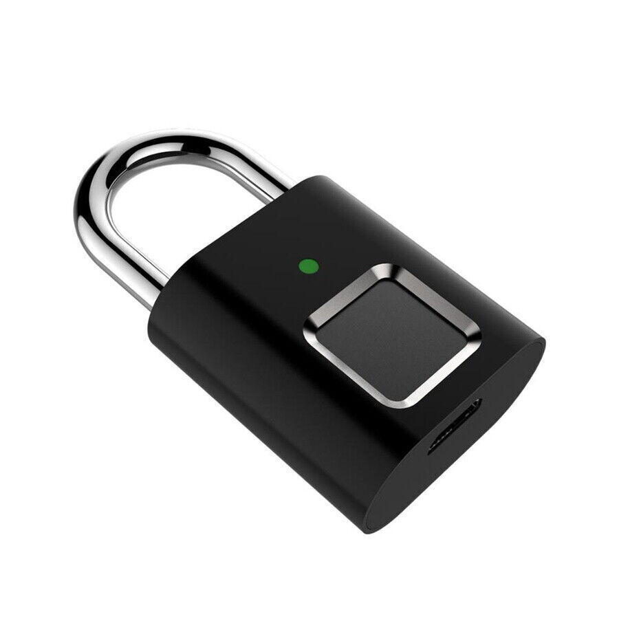 Smart Fingerprint Padlock Mini Security USB Rechargeable Keyless Lock Universal