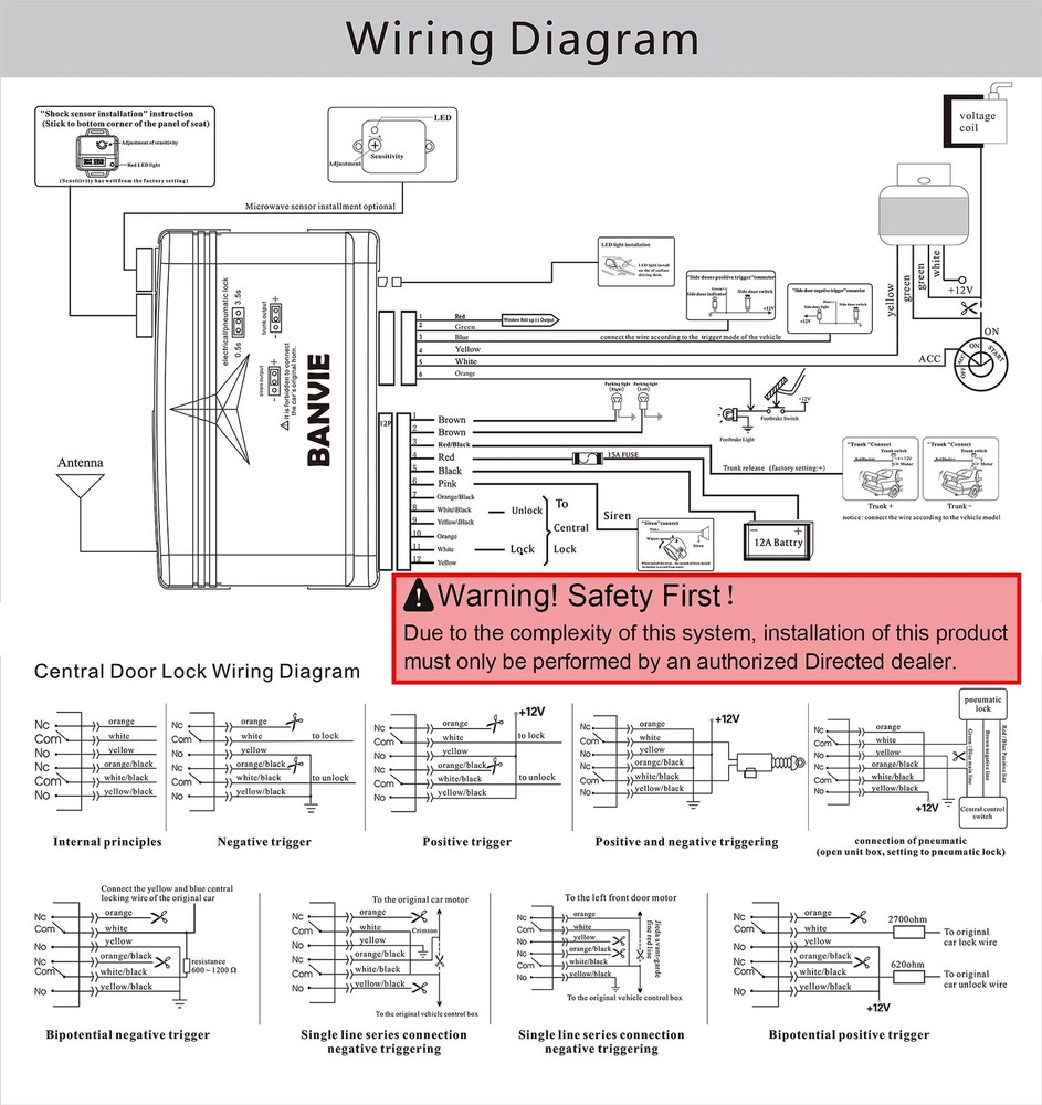 Car Alarm System Security Antitheft Alarm Systems with Keyless Entry with Mic...