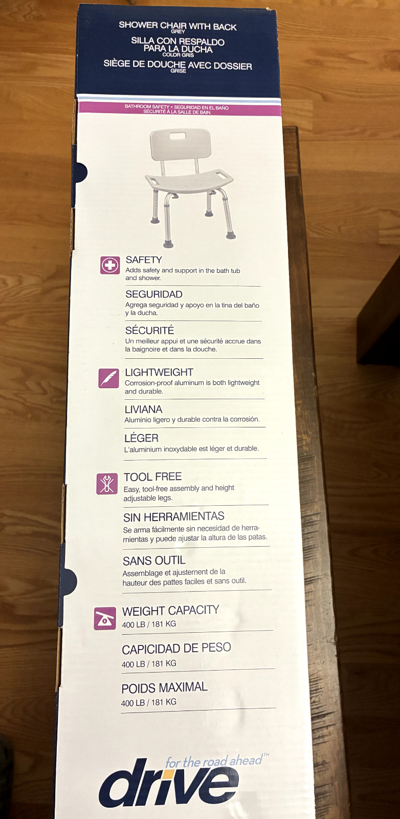 Drive Medical Shower Chair with Back