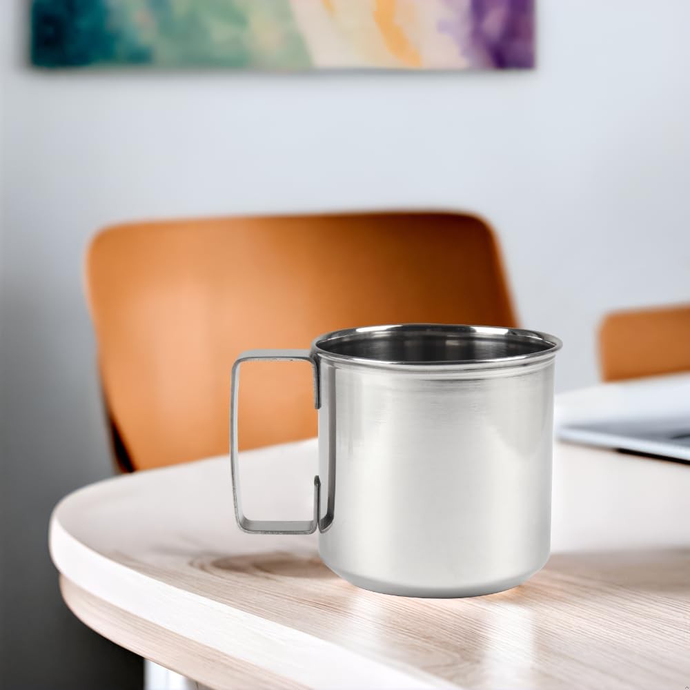 metal drinking cup, 12 ounce, silver