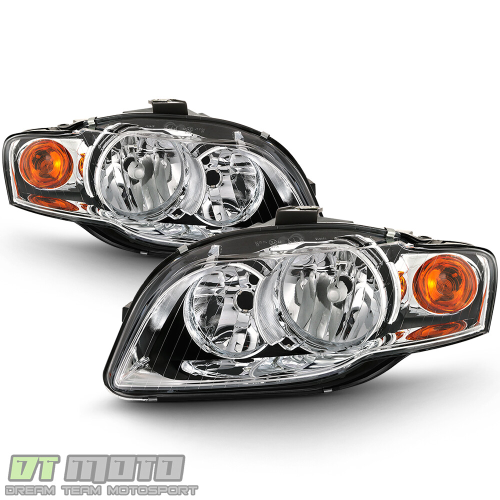 [Halogen Model] 2006-2008 Audi A4 S4 Headlights Headlamps Replacement Left+Right