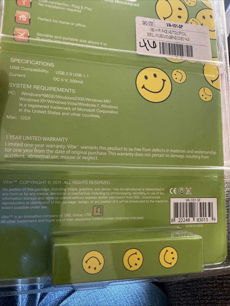 Happy/Sad Face Computer Mouse and Mousepad Combo