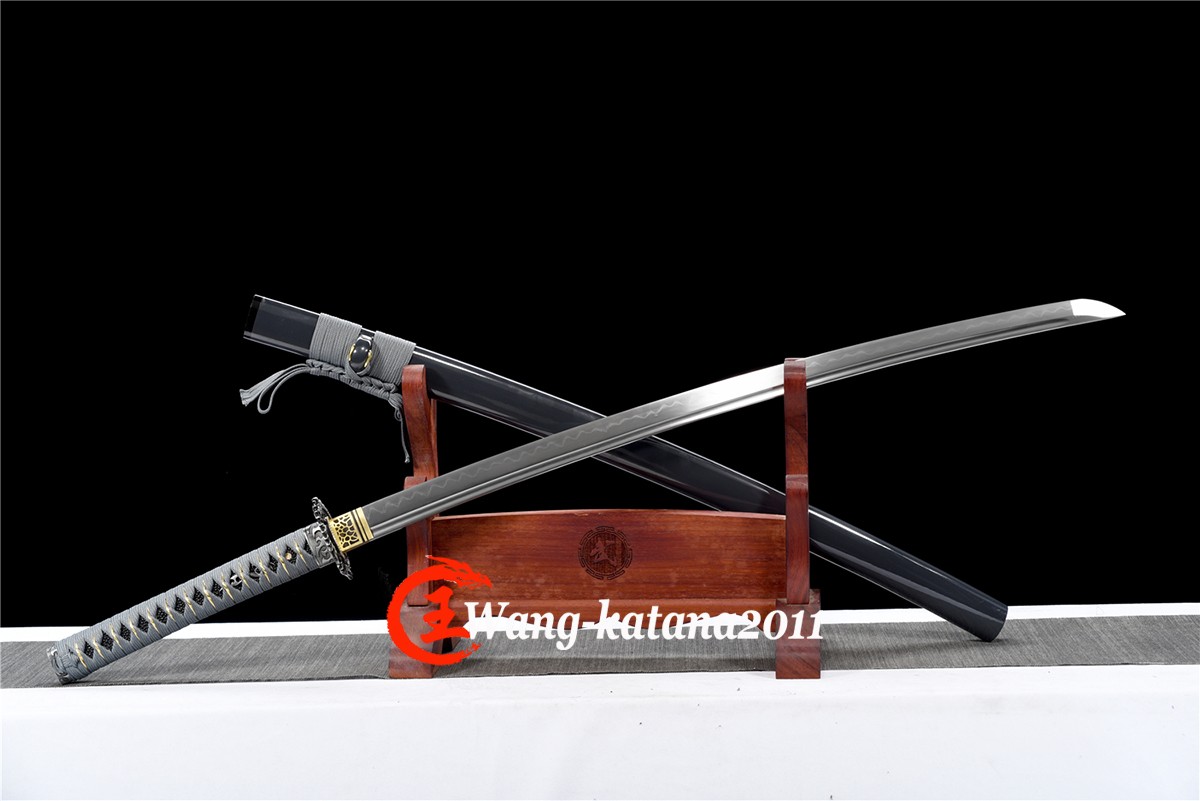 Full Tang Gray Dragon Japanese Samurai Katana Sharp Sword T10Steel Clay Tempered