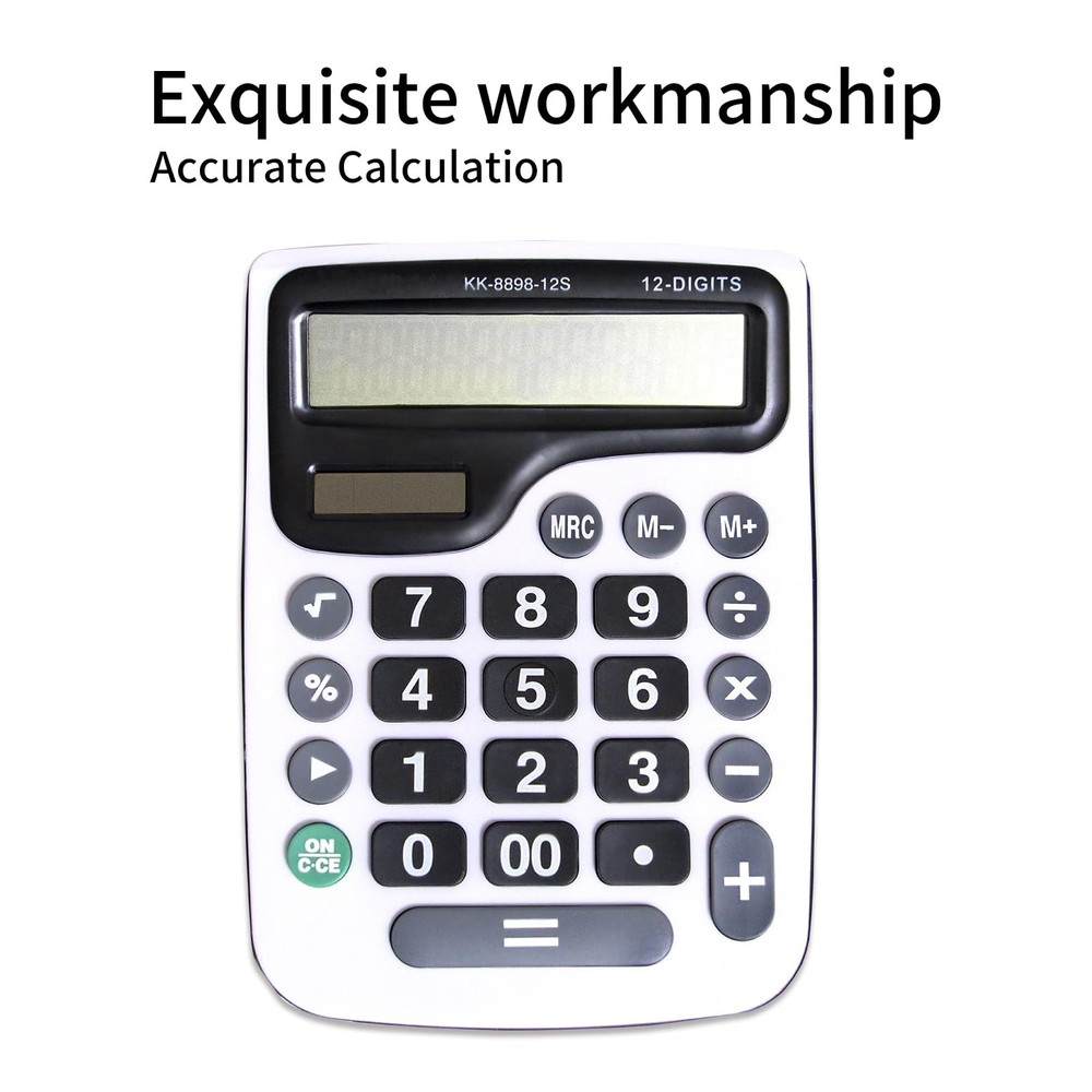 12 Digit Desktop Calculator with Large LCD Display and Sensitive Button, Dual...