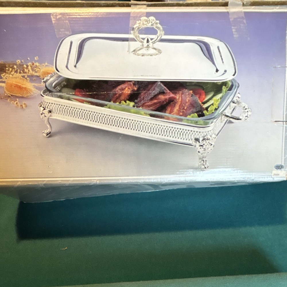 Silver Plate Serving Dish with Lid and Ornate Legs