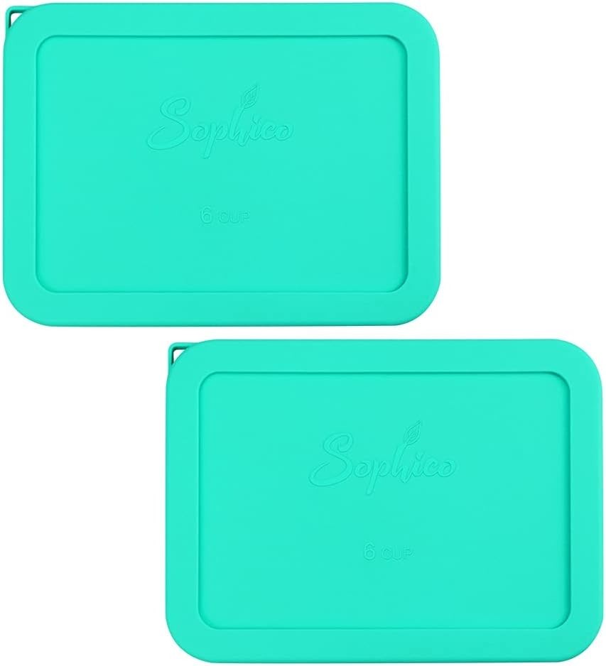 Sophico 6 Cup Rectangle Silicone Storage Cover Lids Replacement for Mint