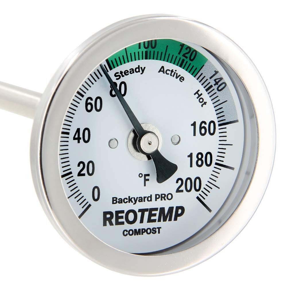 24" Fahrenheit Compost Thermometer Temperature Probe for Backyard Compost Piles