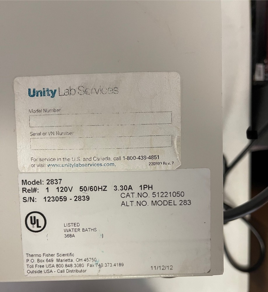 Thermo Scientific 2837 Precision 280 Series Microprocessor Controlled Water Bath