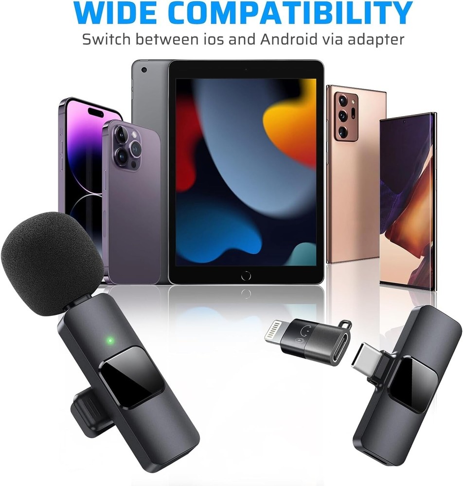 Dual Wireless Lavalier Microphone Camera/iPhone/Android/GoPro Professional Lapel