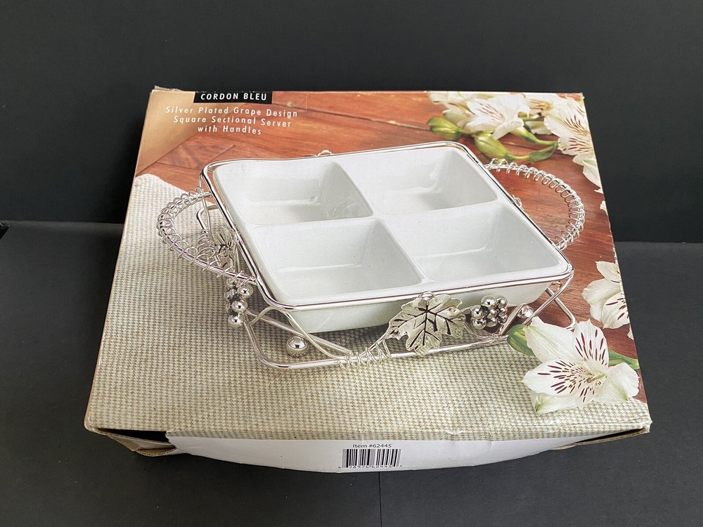 Cordon Bleu Silver Plated Grape Squear Sectional Server Handles 835