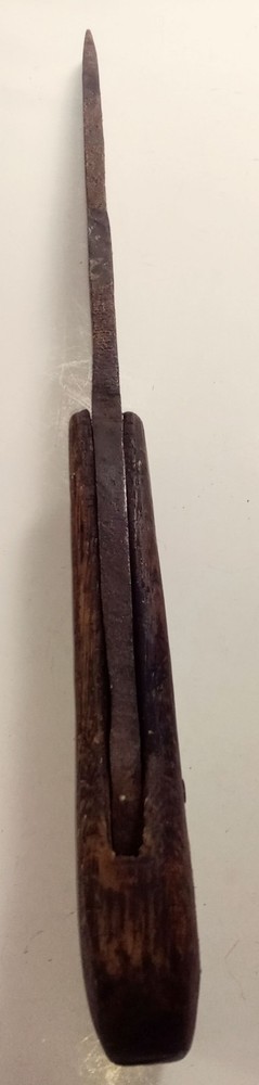 ANT TOOL BLACKSMITH HAND FORGED SCRAPER FARM TOOL IRON WOOD PRIMITIVE RUSTIC...