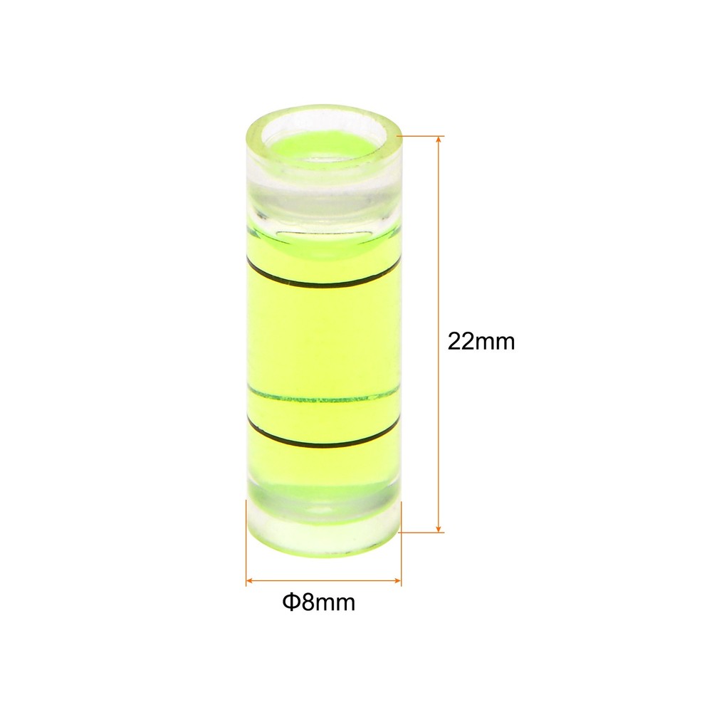 15pcs Small Cylindrical Bubble Level Vials 8x22mm Levels Measuring Tools