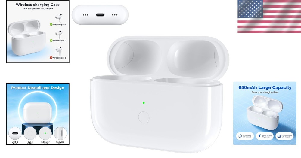 Efficient Type-C Wireless Charger Case for AirPods Pro - Bluetooth Sync Support