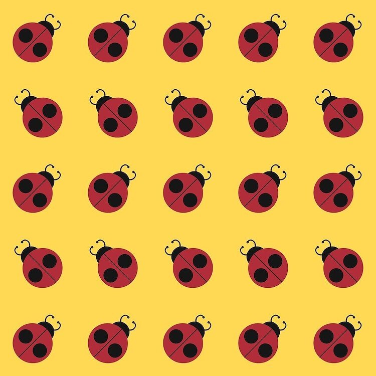 CafePress Cute Red Ladybug Yellow Pattern 10" Wall Clock (34813477)