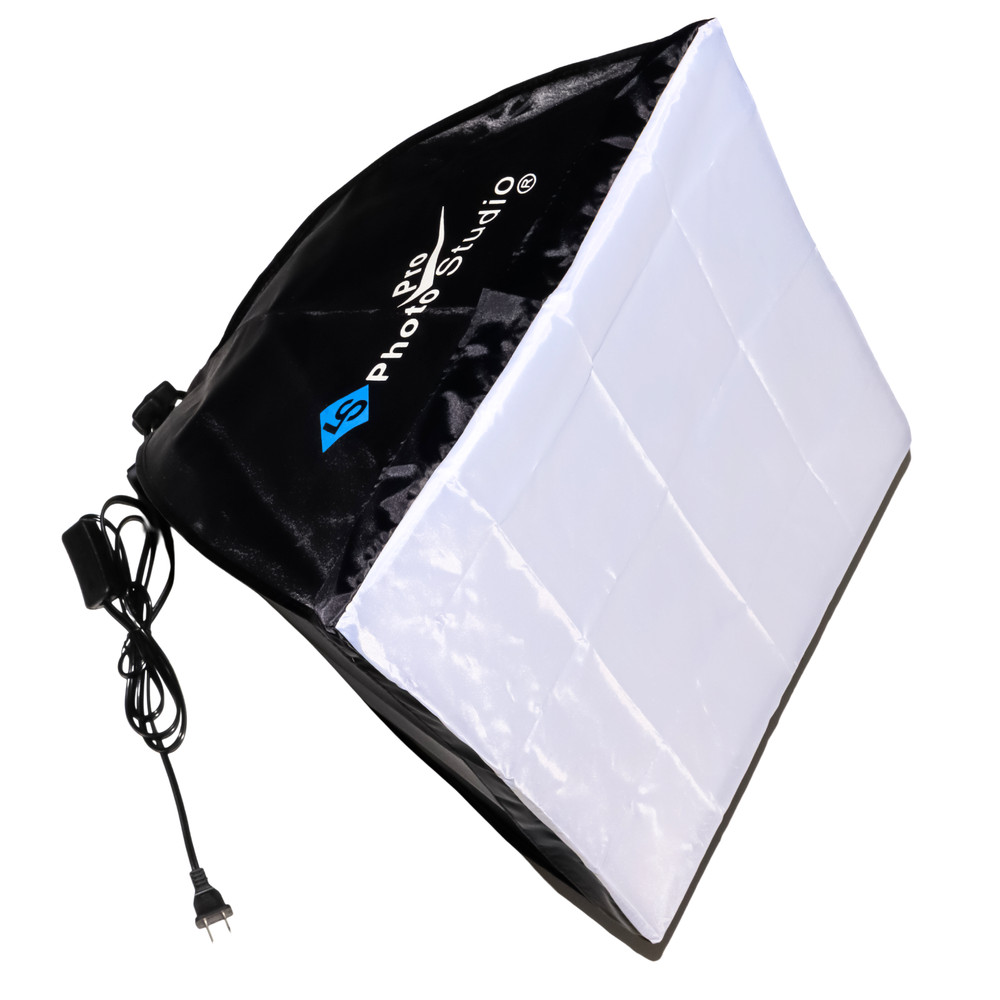 LS Pro Studio 16x16x19 Softbox Light Kit w/ Diffuser & Cord – No Bulb