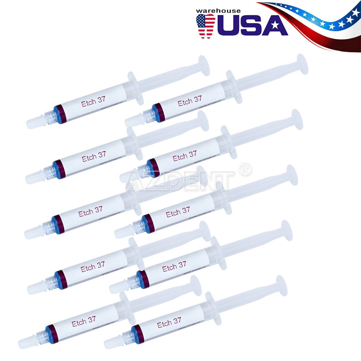 10Pcs Dental 37% Gel de Grabador de Ácido Fosfóric Compuesto F Esmalte y dentina