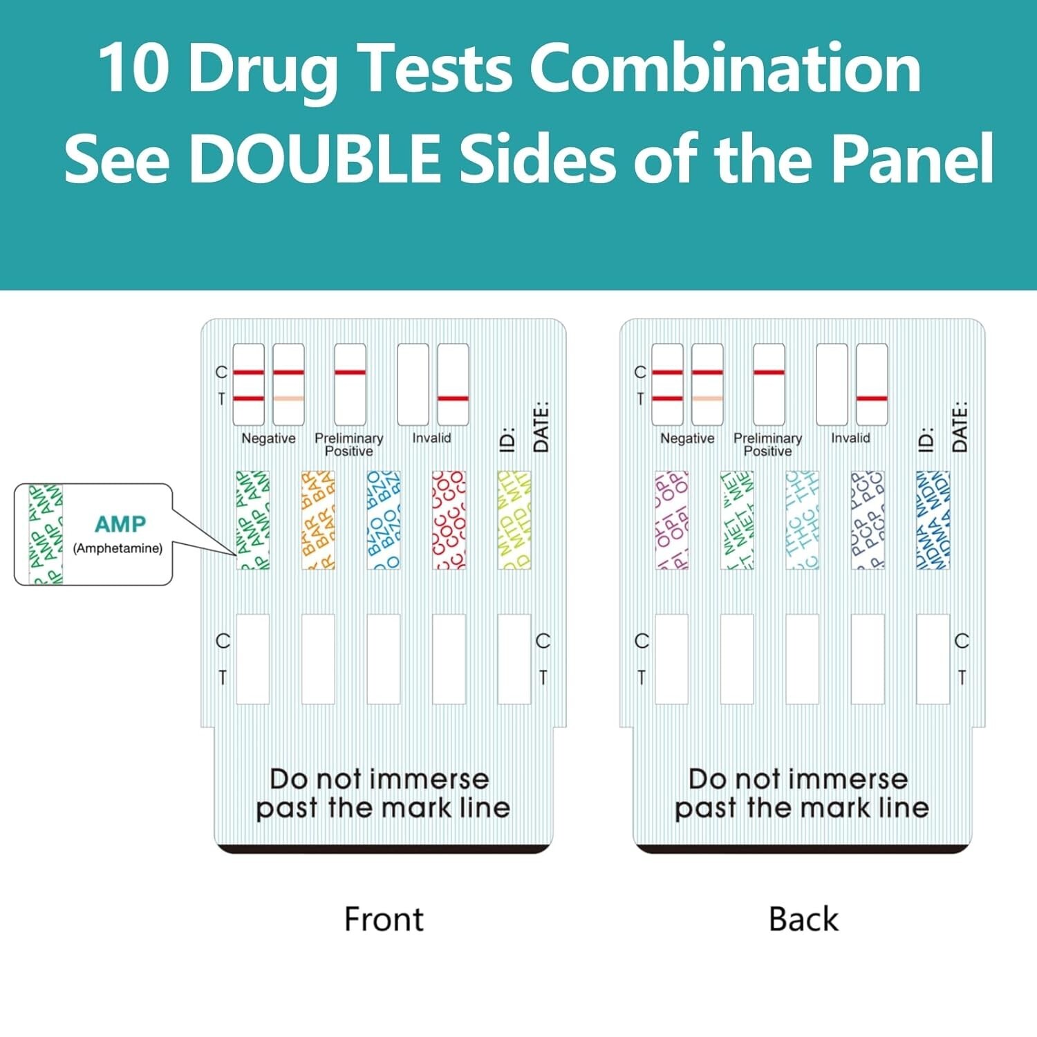 Easy@Home 10 Panel Instant Dip Drug Testing Kits-#EDOAP-3104 -100 (25x4) Pack